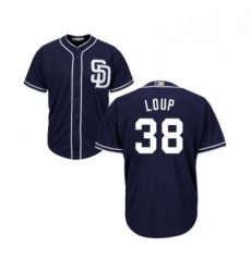 Youth San Diego Padres 38 Aaron Loup Replica Navy Blue Alternate 1 Cool Base Baseball Jersey 