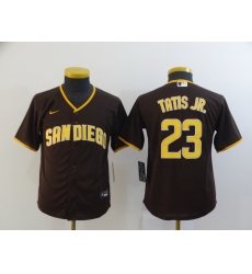 Youth San Diego Padres Fernando Tatis Jr 23 Brown Nike Cool Base Jersey