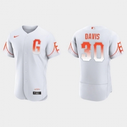 Men San Francisco Giants 30 Chili Davis Men 2021 City Connect Authentic White Jersey