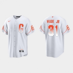 Men San Francisco Giants 31 Lamonte Wade Jr  Men 2021 City Connect White Fan Version Jersey