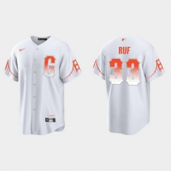 Men San Francisco Giants 33 Darin Ruf Men 2021 City Connect White Fan Version Jersey