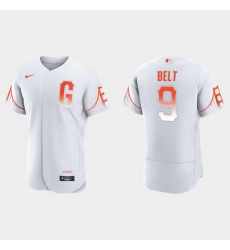 Men San Francisco Giants 9 Brandon Belt Men 2021 City Connect Authentic White Jersey