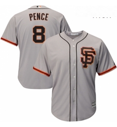 Mens Majestic San Francisco Giants 8 Hunter Pence Replica Grey Road 2 Cool Base MLB Jersey