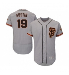 Mens San Francisco Giants 19 Tyler Austin Grey Alternate Flex Base Authentic Collection Baseball Jersey