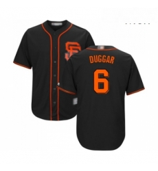 Mens San Francisco Giants 6 Steven Duggar Replica Black Alternate Cool Base Baseball Jersey 