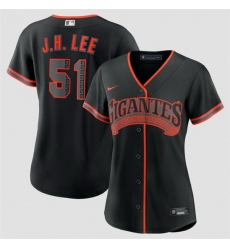 Women San Francisco Giants  51 Jung Hoo Lee Black 2026 Alternate Stitched Baseball Jersey  