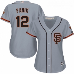 Womens Majestic San Francisco Giants 12 Joe Panik Authentic Grey Road 2 Cool Base MLB Jersey