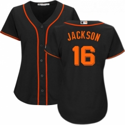 Womens Majestic San Francisco Giants 16 Austin Jackson Authentic Black Alternate Cool Base MLB Jersey 