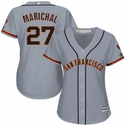 Womens Majestic San Francisco Giants 27 Juan Marichal Authentic Grey Road Cool Base MLB Jersey