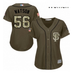 Womens Majestic San Francisco Giants 56 Tony Watson Replica Green Salute to Service MLB Jersey 