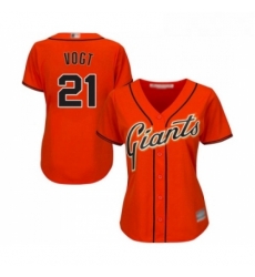 Womens San Francisco Giants 21 Stephen Vogt Replica Orange Alternate Cool Base Baseball Jersey 