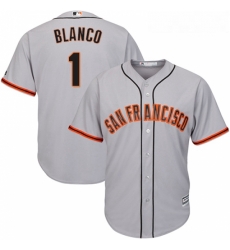 Youth Majestic San Francisco Giants 1 Gregor Blanco Replica Grey Road Cool Base MLB Jersey 