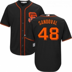 Youth Majestic San Francisco Giants 48 Pablo Sandoval Replica Black Alternate Cool Base MLB Jersey 