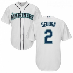 Mens Majestic Seattle Mariners 2 Jean Segura Replica White Home Cool Base MLB Jersey