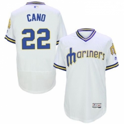 Mens Majestic Seattle Mariners 22 Robinson Cano White Flexbase Authentic Collection Cooperstown MLB Jersey 