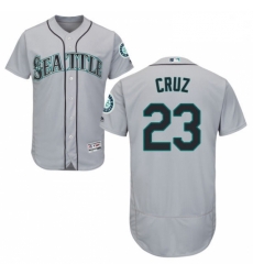 Mens Majestic Seattle Mariners 23 Nelson Cruz Grey Road Flex Base Authentic Collection MLB Jersey