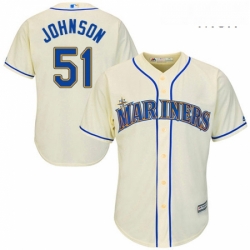 Mens Majestic Seattle Mariners 51 Randy Johnson Replica Cream Alternate Cool Base MLB Jersey