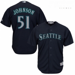 Mens Majestic Seattle Mariners 51 Randy Johnson Replica Navy Blue Alternate 2 Cool Base MLB Jersey