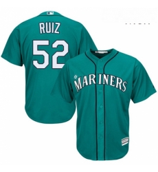 Mens Majestic Seattle Mariners 52 Carlos Ruiz Replica Teal Green Alternate Cool Base MLB Jersey