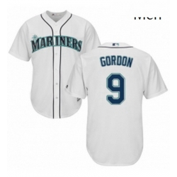 Mens Majestic Seattle Mariners 9 Dee Gordon Replica White Home Cool Base MLB Jersey 