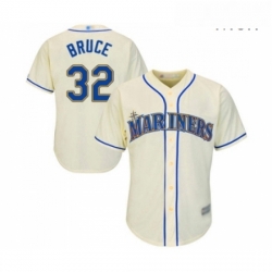 Mens Seattle Mariners 32 Jay Bruce Replica Cream Alternate Cool Base Baseball Jersey 