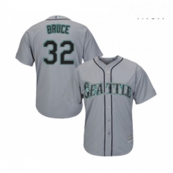 Mens Seattle Mariners 32 Jay Bruce Replica Grey Road Cool Base Baseball Jersey 