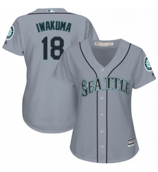 Womens Majestic Seattle Mariners 18 Hisashi Iwakuma Authentic Grey Road Cool Base MLB Jersey