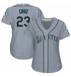 Womens Majestic Seattle Mariners 23 Nelson Cruz Authentic Grey Road Cool Base MLB Jersey