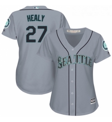 Womens Majestic Seattle Mariners 27 Ryon Healy Authentic Grey Road Cool Base MLB Jersey 