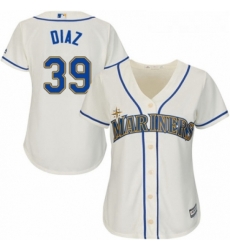 Womens Majestic Seattle Mariners 39 Edwin Diaz Authentic Cream Alternate Cool Base MLB Jersey 