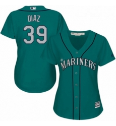 Womens Majestic Seattle Mariners 39 Edwin Diaz Authentic Teal Green Alternate Cool Base MLB Jersey 