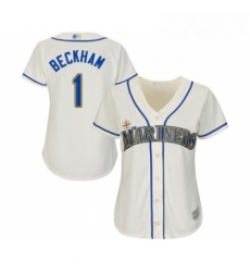 Womens Seattle Mariners 1 Tim Beckham Replica Cream Alternate Cool Base Baseball Jersey 