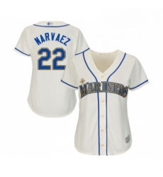 Womens Seattle Mariners 22 Omar Narvaez Replica Cream Alternate Cool Base Baseball Jersey 