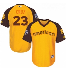 Youth Majestic Seattle Mariners 23 Nelson Cruz Authentic Yellow 2016 All Star American League BP Cool Base MLB Jersey