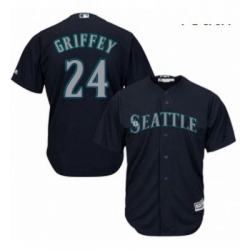 Youth Majestic Seattle Mariners 24 Ken Griffey Authentic Navy Blue Alternate 2 Cool Base MLB Jersey