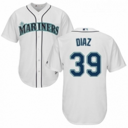 Youth Majestic Seattle Mariners 39 Edwin Diaz Replica White Home Cool Base MLB Jersey 