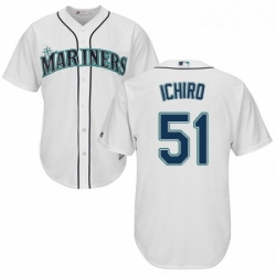 Youth Majestic Seattle Mariners 51 Ichiro Suzuki Authentic White Home Cool Base MLB Jersey