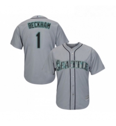 Youth Seattle Mariners 1 Tim Beckham Replica Grey Road Cool Base Baseball Jersey 