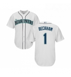 Youth Seattle Mariners 1 Tim Beckham Replica White Home Cool Base Baseball Jersey 