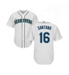 Youth Seattle Mariners 16 Domingo Santana Replica White Home Cool Base Baseball Jersey 