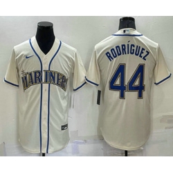 Youth Seattle Mariners 44 Julio Rodriguez Cream Stitched MLB Cool Base Nike Jersey