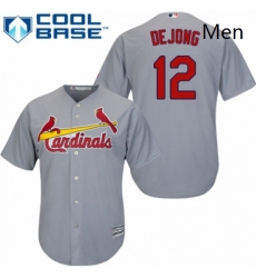 Mens Majestic St Louis Cardinals 12 Paul DeJong Replica Grey Road Cool Base MLB Jersey 