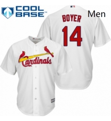 Mens Majestic St Louis Cardinals 14 Ken Boyer Replica White Home Cool Base MLB Jersey