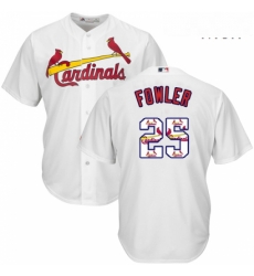 Mens Majestic St Louis Cardinals 25 Dexter Fowler Authentic White Team Logo Fashion Cool Base MLB Jersey