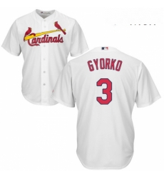 Mens Majestic St Louis Cardinals 3 Jedd Gyorko Replica White Home Cool Base MLB Jersey