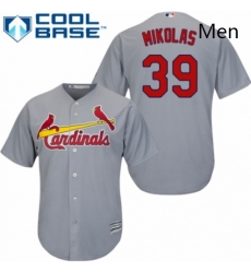 Mens Majestic St Louis Cardinals 39 Miles Mikolas Replica Grey Road Cool Base MLB Jersey 