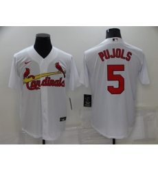 Men's St. Louis Cardinals #5 Albert Pujols White Cool Base Stitched Jersey