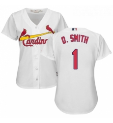 Womens Majestic St Louis Cardinals 1 Ozzie Smith Replica White Home Cool Base MLB Jersey