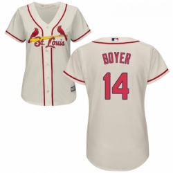 Womens Majestic St Louis Cardinals 14 Ken Boyer Authentic Cream Alternate Cool Base MLB Jersey