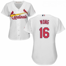 Womens Majestic St Louis Cardinals 16 Kolten Wong Authentic White Home Cool Base MLB Jersey